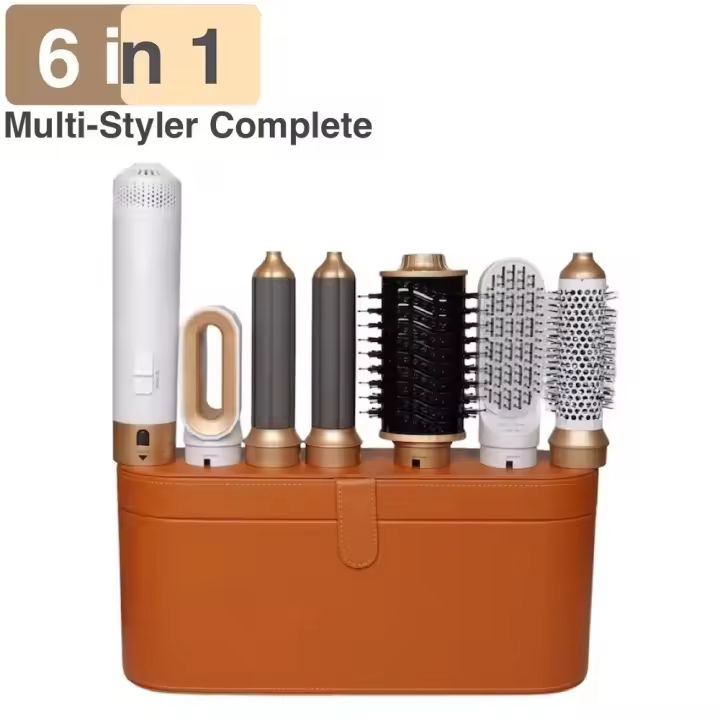 Nuevo Estilo Multi 6 en 1 Cepillo de Aire Caliente Alisador de Cabello Rizador - 1