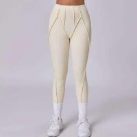 Malla de yoga sin costuras para mujer, cintura alta deportiva Fiess, color melocotón, pantalones de entrenamiento para correr, entrenamiento, gimnasio - details 2