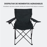 Silla plegable profesional para acampar, respaldo ergonómico con soporte Lumbar, reposabrazos acolchados, bolsa integrada con cremallera, silla de pesca para - details 6