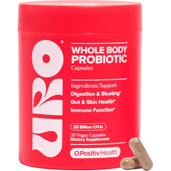 O Positiv URO Probiótico 3 en 1 para todo el cuerpo que apoya el intestino, la piel y los microbiomas orales y la salud digestiva 20B+ UFC, regaliz - 1
