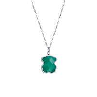 Collar con colgante de piedras preciosas chapadas en oro de plata de ley S925/18 quilates para mujer, colgante de la suerte con piedras preciosas, regalos de joyería delicados - details 3