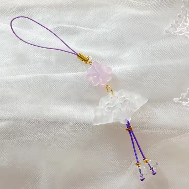 Colgante de teléfono de estilo chino, trébol de cuatro hojas, cadena Retro para teléfono móvil, cordón con cuentas, correa para teléfono móvil, decoración para teléfono - 1