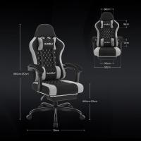 Silla de Juego Ergonómica Oficina con Soporte Lumbar Masaje y Reposapiés Extraible - details 5