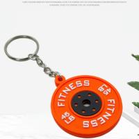 Mini llavero con placas de barra a la moda, llavero con placas de barra creativas de simulación, joyería con mancuernas, regalos colgantes de la serie Fitness - details 7