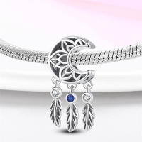 Pulsera Fit Original de 3mm en Plata Esterlina S925 con Pluma de Dreamcatcher y Cuentas DIY para Mujeres Joyería Fina de Cumpleaños - details 26