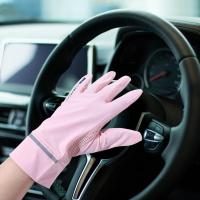 Conducción de malla elástica transpirable seda de hielo guantes de conducción de verano mitones guantes de protección solar con pantalla táctil - details 12