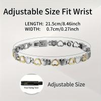 Pulsera magnética de acero inoxidable para mujer, brazalete con superimán, elegante, ajustable, regalo de joyería - details 2