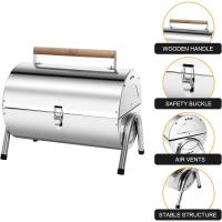 Barbacoa Portátil de Acero Inoxidable 2 en 1 con Patas y Mango Ideal para 4-6 Personas - details 1