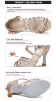 Zapatos de baile de salón con diamantes de imitación para mujer, zapatos de baile latino para niñas, zapatos de fiesta de suela suave para interiores - details 4