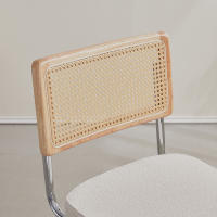Juego de sillas de comedor Retro Para el hogar, taburete tapizado de plástico de ratán, escritorio de dormitorio, respaldo, arco, ordenador y oficina, 2 unidades - details 4