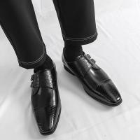 Zapatos de hombre con punta en pico, zapatos de vestir, zapatos formales con hebilla a la moda para adultos - details 5