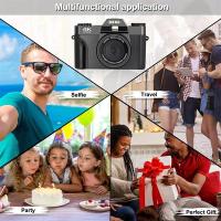 Cámara de fotografía Digital 4K, videocámara Web con WIFI, grabadora de vídeo Vlog Vintage, YouTube, 48MP, pantalla abatible de 3" - details 10