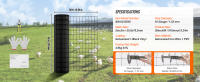 SucceBuy Tela de hardware, rollo de malla de alambre galvanizado, alambre de pollo, malla metálica recubierta de vinilo para barrera de gallinero, vallas para conejos y serpientes, recintos para aves de corral - details 7