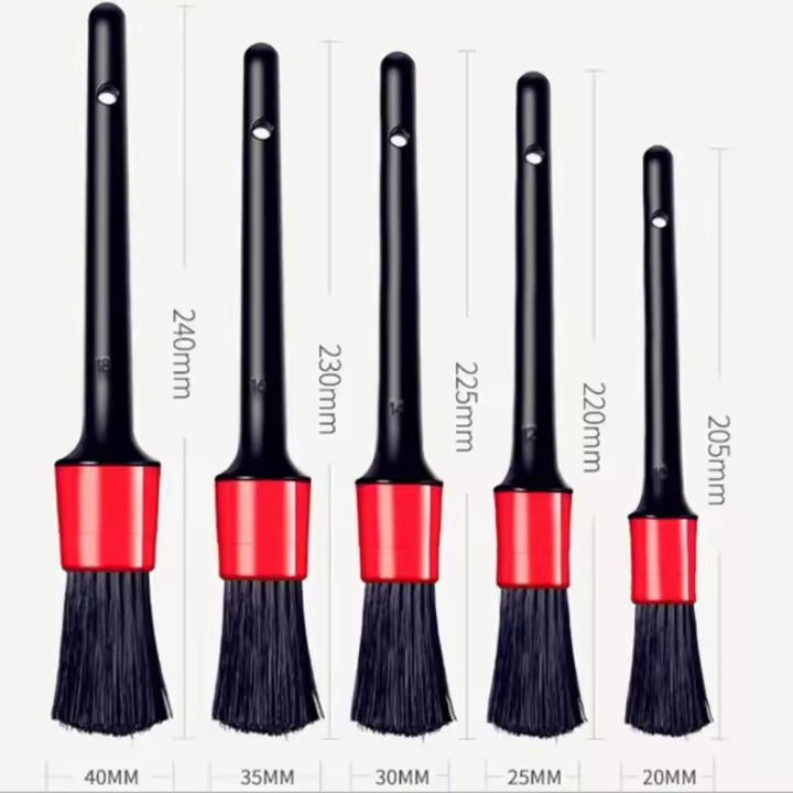 Kit de cepillos de limpieza para coche, cepillos para detalles automotrices, juego de cepillos para detalles de Interior de coche, llantas, cepillo de limpieza de plástico, 5 Uds. - 1