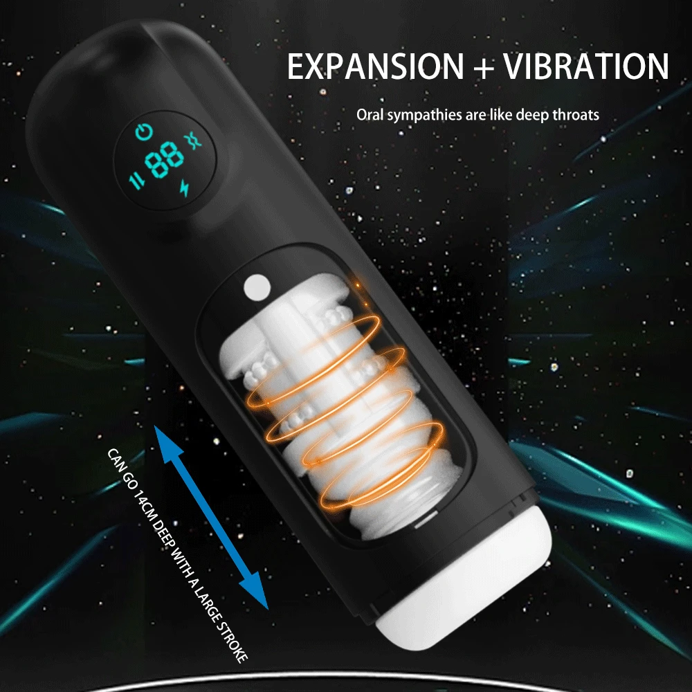 Máquina de mamada realista para hombres, masturbadores telescópicos, vibradores automáticos masculinos, juguete sexual para adultos, Copa - details 2