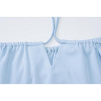 Conjunto de dos piezas de moda femenina estilo Ins para verano: top halter con lazo y falda plisada ajustada. - details 20