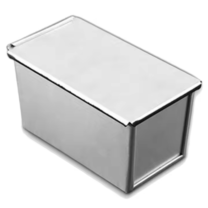 Caja antiadherente de aleación de aluminio, molde negro para Pan, pastel, herramienta para hornear con tapa, 450G - 1