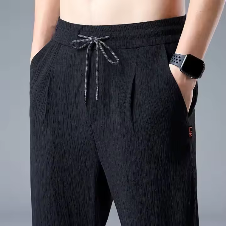 Cómoda y ligera sartén deportiva para hombre de seda helada para verano, primavera y otoño. - 1
