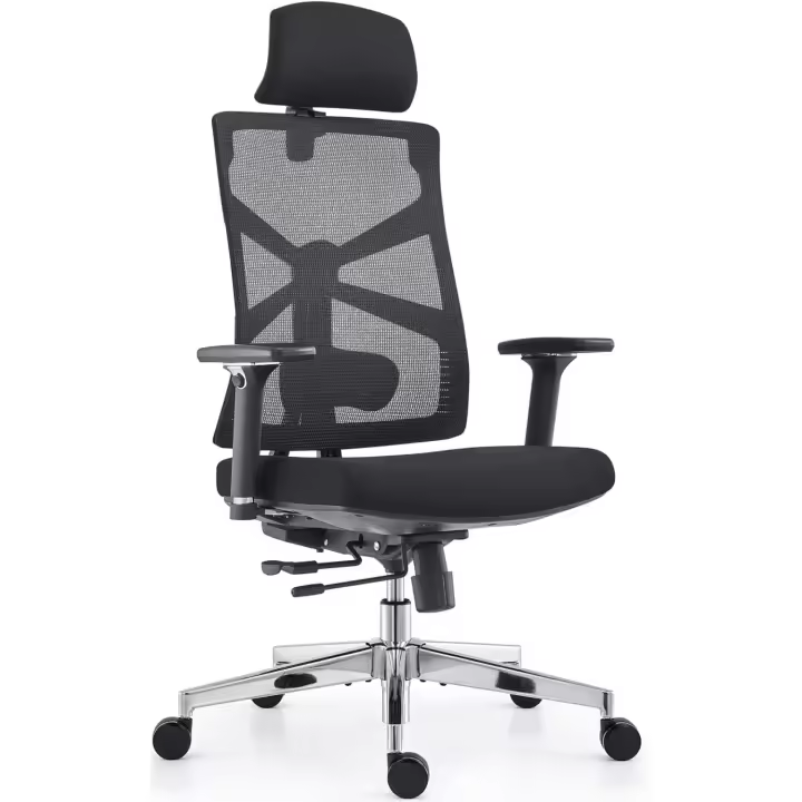 Respaldo Adaptativo, Mesa y Silla de Escritorio de Alto Respaldo con Reposabrazos 4D, Profundidad de - 1