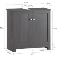 Mueble de Baño Auxiliar Armario con Puertas y Balda Ajustable Mueble de Baño de MDF Blanco - details 10