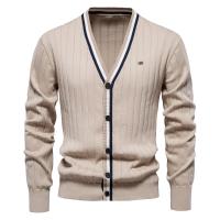 cárdigan de algodón para hombre, suéter con cuello en V y botones, suéteres casuales de punto para jóvenes para hombres - details 8