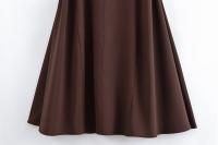 Ropa de mujer europea y americana temperamento popular versátil semi-cuello alto vestido de péndulo grande - details 7