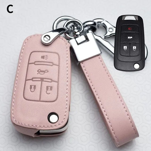 Funda de cuero para llave de coche para Buick Chevrolet Cruze Aveo Trax Opel Vauxhall Mokka Encore Astra Corsa Meriva Zafira Fob - 1