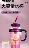 Verano nueva taza de agua de gran capacidad para niñas taza de paja Bingba de alto valor taza de plástico de separación de té de alta temperatura - details 3