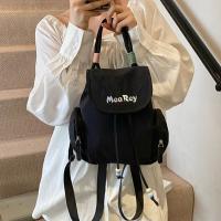 Mochila con cordón de Bordado de letras, bolso escolar de nailon de gran capacidad para estudiantes, bolso de viaje de Color sólido, bolso de hombro para adolescente - details 12