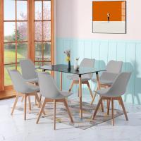 Juego de Mesa de Comedor y Sillas, 1 Mesa Redonda de 80 cm + 4 Sillas Blancas, de Diseño Nórdico - details 87