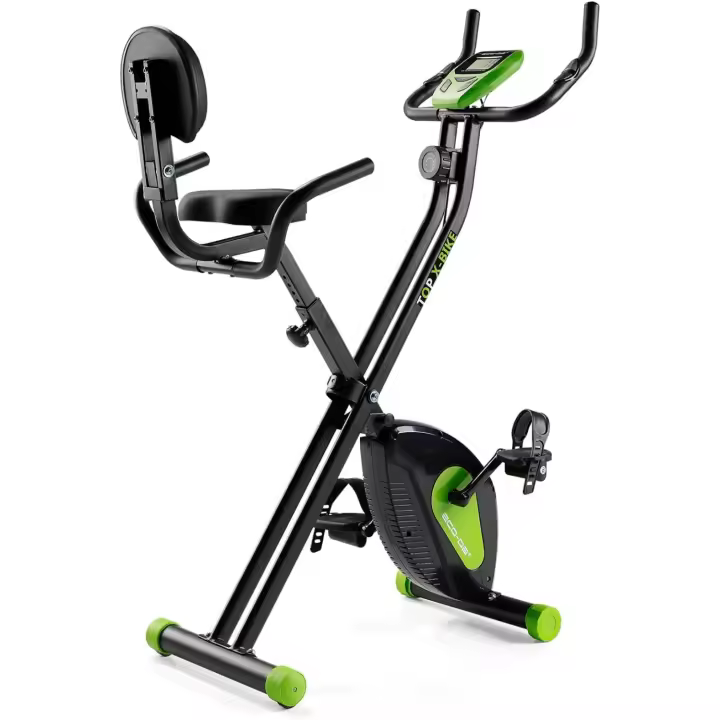 Bicicleta Estática Plegable,X TOP Magnet Bike, Pantalla LCD Multifunción,Volante de Inercia,8 Niveles Resistencia, Sensor De Frequencia Cardiaca, Doble Manillar, Bici de Spinning - 1