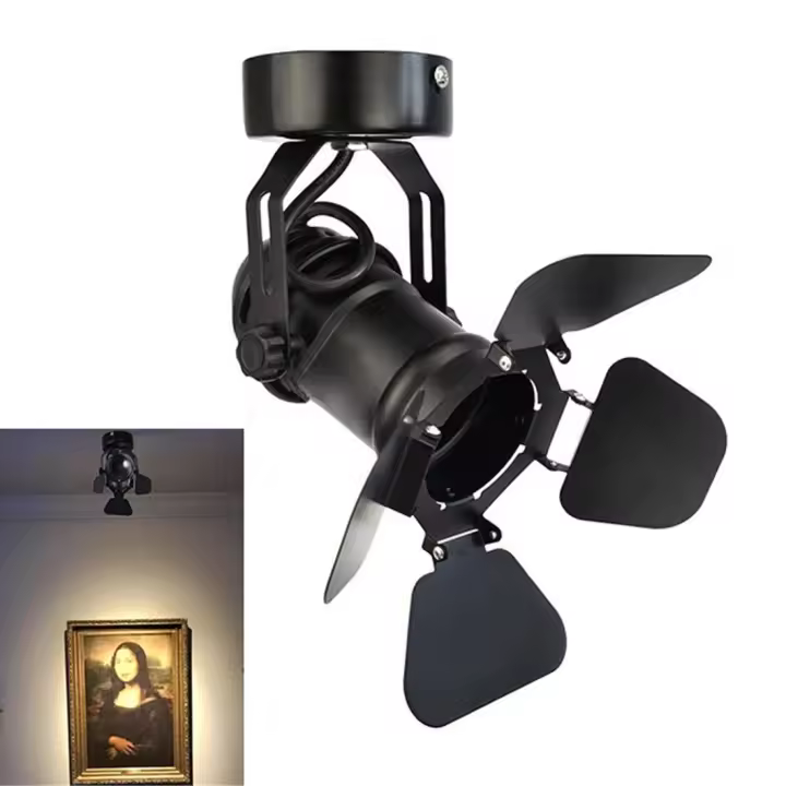 Lámpara de foco de techo Vintage Industrial con aletas plegables para puerta de Granero, luces LED para pasillo, luz de arte, teatro de escenario - 1