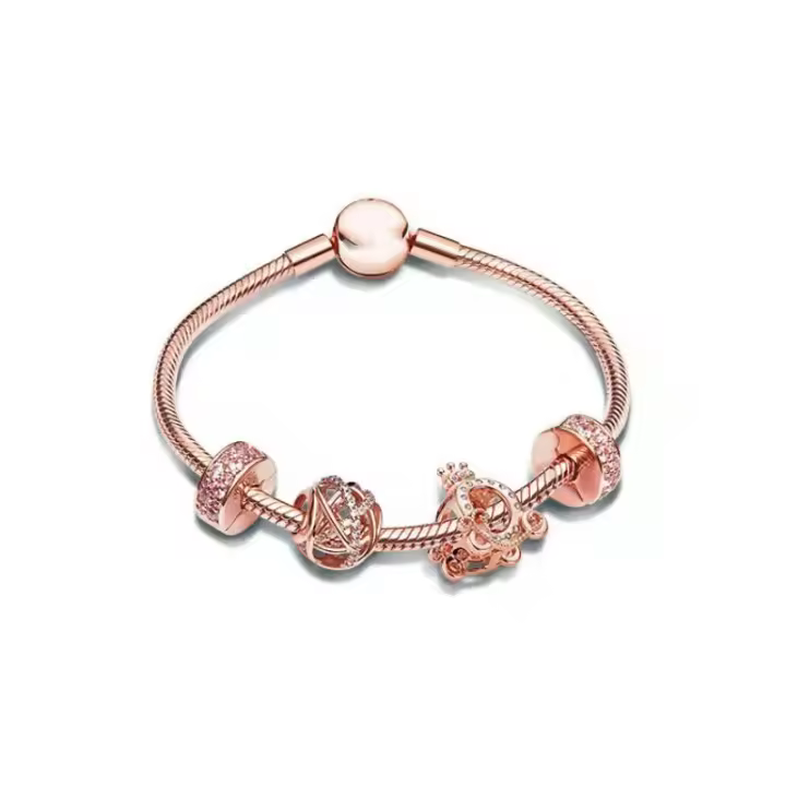 Pulsera Hueco Galaxia, Colección Oro Rosa, Colección Daisy, Regalo De Cumpleaños, Regalo De San Valentín. - 1