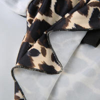 BUNO-minifalda Vintage con estampado de leopardo, faldas de capas de cintura baja, Color marrón contrastante, Fairycore, Grunge - details 12