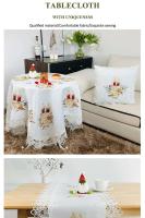 Mantel blanco ENCE para decoración, funda de cojín con campanas bordadas, velas, camino de mesa navideña, vacaciones personales - details 1