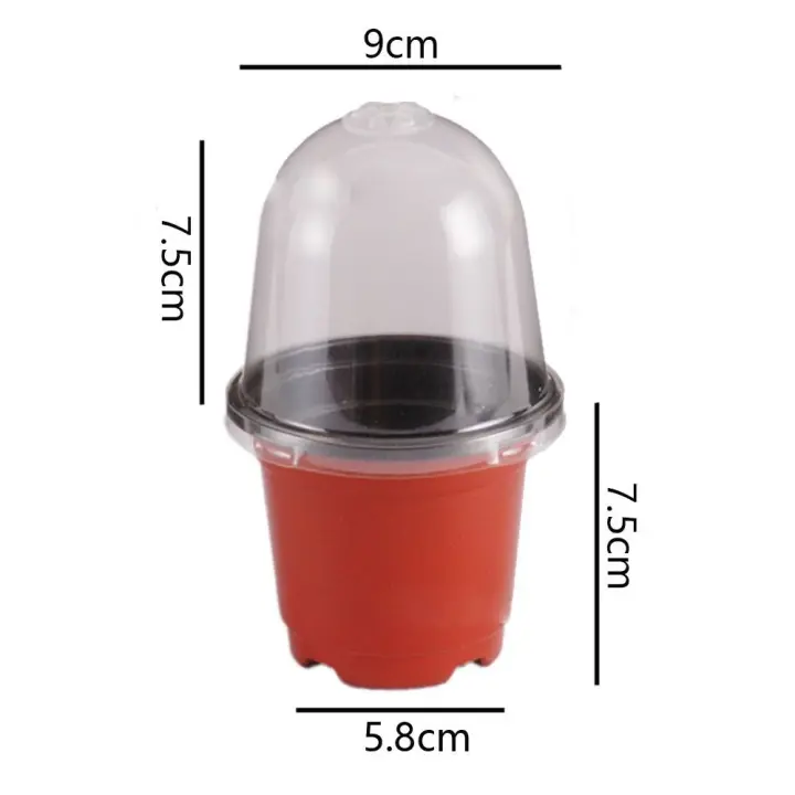 Maceta transparente de plástico para plantas de vivero, contenedor de plantación suave, tazas, agujeros de drenaje, plantador Flexible para trasplantar, 5 piezas - 1