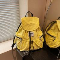 Mochilas simples de Color sólido con cordón, bolsos de hombro fruncidos de nailon de gran capacidad, mochila escolar informal ligera para estudiantes, viaje - details 11