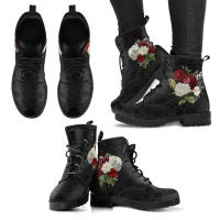 2025 Botas de combate Martin para mujer, botas de cuero británico con estampado gótico del país de las maravillas, otoño e invierno - details 0