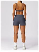 Pantalones Cortos Deportivos para Mujer Nylon Suelto, Secado Rápido, Adecuado para Entrenamiento, Yoga, Fitness Made en China - details 15