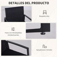 Conjunto de Mesa y Sillas de Jardín al Aire Libre Juego de 3 Piezas Sillas de Ratán - details 6