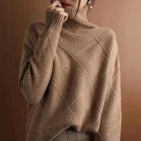 Otoño e Invierno nuevo suéter de mujer grueso calidez moda suéter de lana tejido cuello alto 2025 - details 4