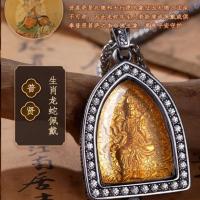 Nuevo estilo étnico chino acero titanio doce zodíaco ocho dioses guardianes, colgante de Buda, collar de circón para hombres y mujeres - details 3