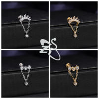 ZS 1 pieza de Color dorado, 16G, acero inoxidable, Labret, Piercing para labio, hombres y mujeres, cristal CZ, cartílago de oreja, Tragus, hélice, Piercings con parte trasera plana - details 15