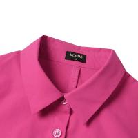 Elegante Vestido de Verano de Manga Larga Camisa de Color Sólido con Botones Sueltos y Bolsillos - details 12