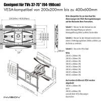 Pared para TV Ultra Fuerte para Pantallas Curvo Plano Plasma LCD LED 37-75 Pulgadas (94-190.5cm) Brazo Doble, Articulado Inclinable y Giratorio con Nivel de Burbuja (DXL-IA) - details 5