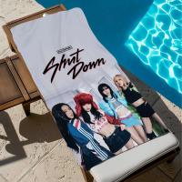 Toalla de ducha para gimnasio, B-negro-rosa, para acampar, grupo de secado rápido, deportes, toallas de playa grandes, regalo suave para piscina, chica coreana KPOP para viajes - details 7