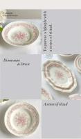 Platos de cerámica de estilo francés, color rosa, Vintage, para el hogar, galletas, pan, vajilla de postre para restaurante de alta calidad - details 1