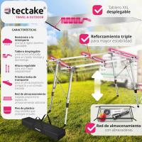 Mesa de Camping Plegable de Altura Ajustable Aluminio con Topes Ideal para Jardín, Balcón, Picnic - details 4