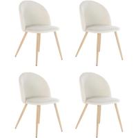 Juego de 4 sillas de comedor con asiento y respaldo suaves, con patas de metal macizo, para salón, dormitorio, cocina o comedor, ante marrón - details 79