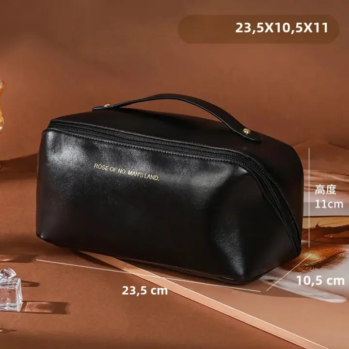 Bolsa de maquillaje de viaje de gran capacidad, impermeable, bolsa abierta para artículos de tocador para mujeres, bolsa de cosméticos portátil. - 1